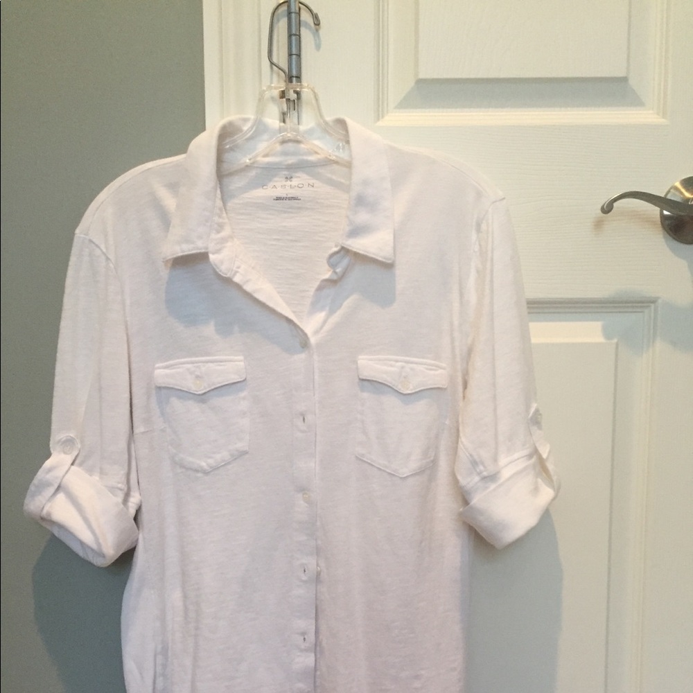 Caslon Roll Sleeve Cotton Knit shirt